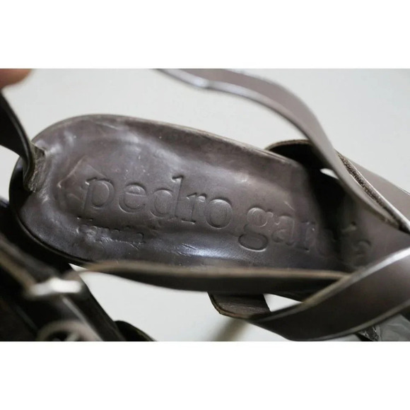 Pedro Garcia Dark  Brown Leather Strappy Sexy Sandal Heels 39 - Picture 8 of 11